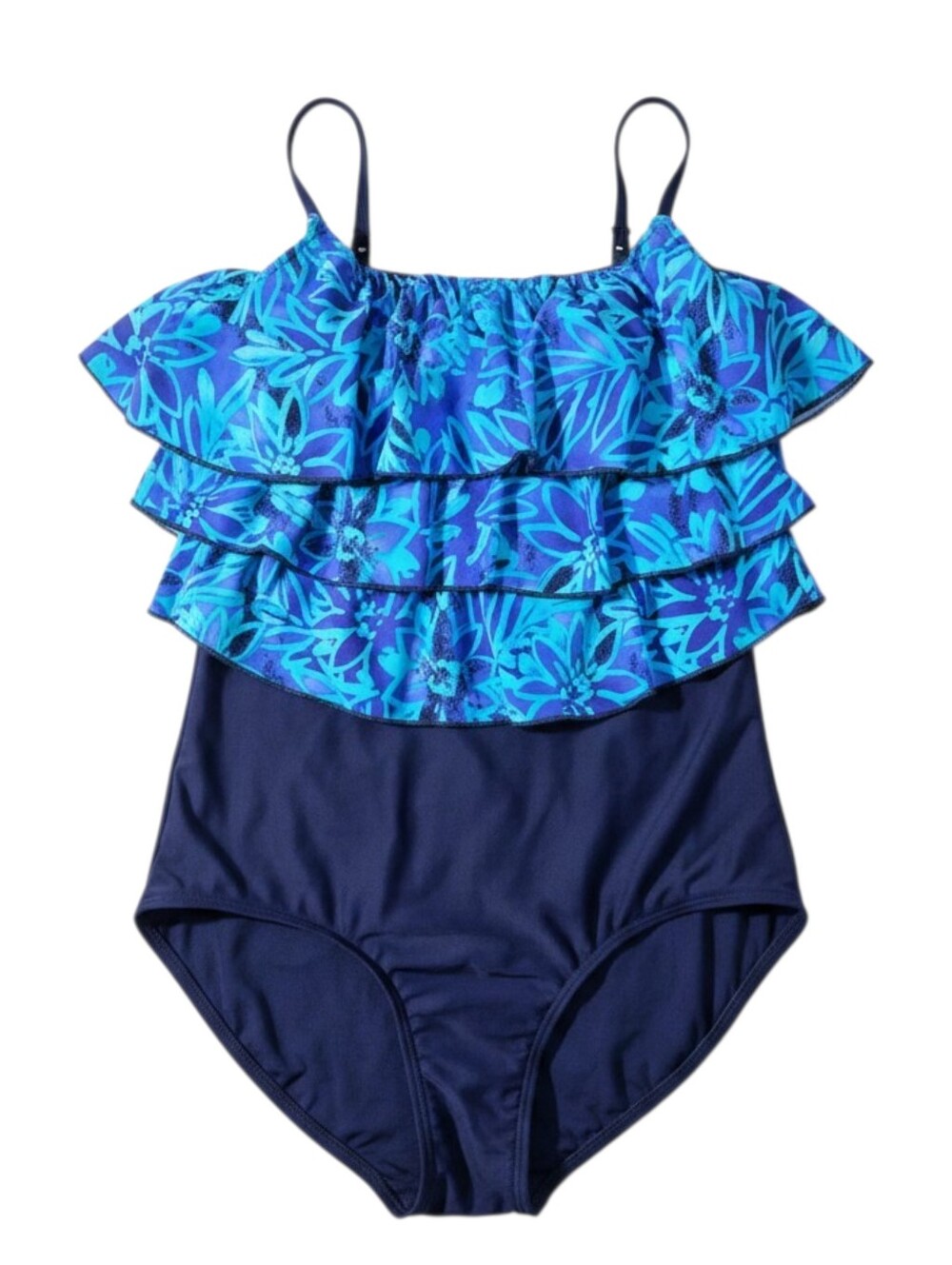 Sirena Ruffled Tropical Print One Piece Swimsuit In 16